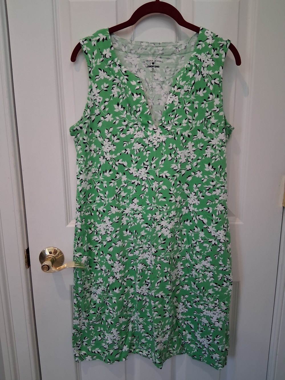 Draper James Green Floral Sleeveless V-Neck Swim Coverup